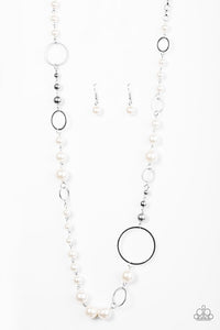 Paparazzi "Lady Etiquette" White Necklace & Earring Set Paparazzi Jewelry