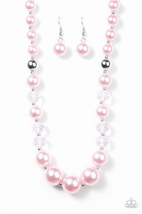 Paparazzi "GLAM Straight!" Pink Necklace & Earring Set Paparazzi Jewelry