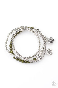 Paparazzi "Gardenia Party" Green Bracelet Paparazzi Jewelry