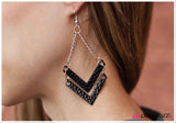 Paparazzi "Proceed with Caution - Black" earring Paparazzi Jewelry