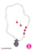 Paparazzi "Heart of the Matter" Red Necklace & Earring Set Paparazzi Jewelry