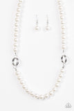 Paparazzi VINTAGE VAULT REPO "Romance Is In The Air" White Necklace & Earring Set Paparazzi Jewelry