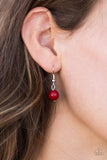 Paparazzi "Jewel Jackpot" Red Jewel Bead Silver Tone Necklace & Earring Set Paparazzi Jewelry