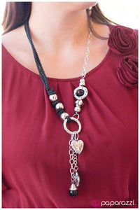 Paparazzi "Collision Course" Black Necklace & Earring Set Paparazzi Jewelry