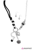 Paparazzi "Collision Course" Black Necklace & Earring Set Paparazzi Jewelry
