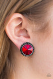 Paparazzi "Money Makes The World Go Round" Red Clip-On Earrings Paparazzi Jewelry
