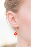 Paparazzi "Jewel Jackpot" Orange Jewel Bead Silver Tone Necklace & Earring Set Paparazzi Jewelry