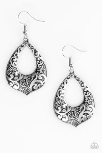 Paparazzi "I'll Be Vine" Antiqued Shimmer Vine Pattern Silver Tone Earrings Paparazzi Jewelry