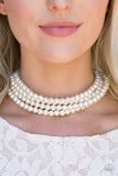 Paparazzi "Vintage Romance" White Choker Necklace & Earring Set Paparazzi Jewelry