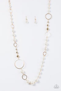 Paparazzi "Lady Etiquette" Gold Necklace & Earring Set Paparazzi Jewelry