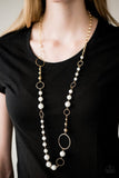 Paparazzi "Lady Etiquette" Gold Necklace & Earring Set Paparazzi Jewelry