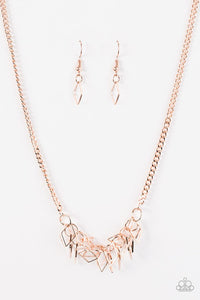 Paparazzi "Beast Mode" Rose Gold Necklace & Earring Set Paparazzi Jewelry