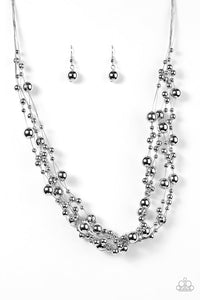 Paparazzi "Fierce and Fab-YOU-lous!" Silver Necklace & Earring Set Paparazzi Jewelry