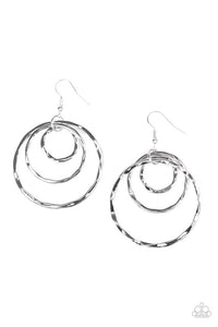 Paparazzi "Whirling Worlds" Silver Earrings Paparazzi Jewelry