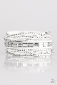 Paparazzi "Grand Slam Shimmer" White Wrap Bracelet Paparazzi Jewelry