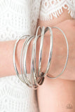 Paparazzi "Drop A Bombshell" Silver Bracelet Paparazzi Jewelry