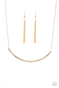 Paparazzi "Slaying The Shimmer" Gold Necklace & Earring Set Paparazzi Jewelry