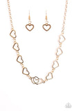 Paparazzi "Dear Heart" Gold Necklace & Earring Set Paparazzi Jewelry