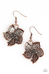 Paparazzi "Hibiscus Grove" Copper Earrings Paparazzi Jewelry