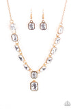 Paparazzi "The Right To Remain Sparkly" Gold 150HN Necklace & Earring Set Paparazzi Jewelry