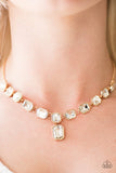 Paparazzi "The Right To Remain Sparkly" Gold 150HN Necklace & Earring Set Paparazzi Jewelry