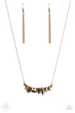 Paparazzi "Living The Luxe Life" FASHION FIX Brass Necklace & Earring Set Paparazzi Jewelry