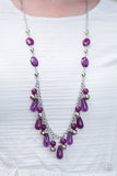 Paparazzi "HUEs She?" FASHION FIX Purple Opaque Silver Necklace & Earring Set Paparazzi Jewelry