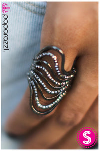 Paparazzi "Rolling In It - Gunmetal" ring Paparazzi Jewelry