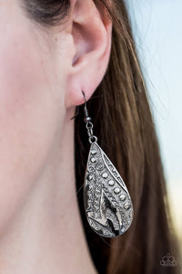 Paparazzi "Token Texture" Black Earrings Paparazzi Jewelry