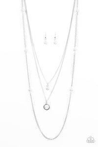 Paparazzi "Runway Shine" White Necklace & Earring Set Paparazzi Jewelry