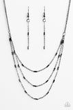 Paparazzi "Modestly Metro" Black Necklace & Earring Set Paparazzi Jewelry