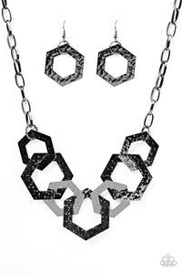 Paparazzi "The Hex Factor" Black Necklace & Earring Set Paparazzi Jewelry