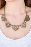 Paparazzi "Hacienda Heights" Brass Necklace & Earring Set Paparazzi Jewelry