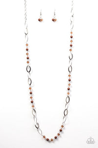 Paparazzi "Sparkling Sophistication" Brown Necklace & Earring Set Paparazzi Jewelry