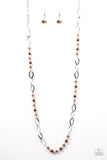 Paparazzi "Sparkling Sophistication" Brown Necklace & Earring Set Paparazzi Jewelry