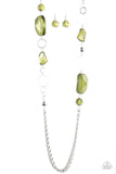 Paparazzi "A JEWEL In The Rough" Green Necklace & Earring Set Paparazzi Jewelry