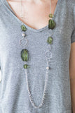 Paparazzi "A JEWEL In The Rough" Green Necklace & Earring Set Paparazzi Jewelry