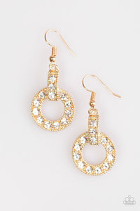 Paparazzi "Midnight Ball" Gold Rhinestone Earrings Paparazzi Jewelry