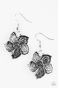 Paparazzi "Hibiscus Grove" Silver Earrings Paparazzi Jewelry