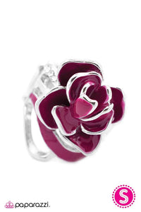Paparazzi "Coming Up Roses" Pink Sangria Tone Rose Rhinestone Flower Ring Paparazzi Jewelry