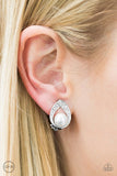 Paparazzi "Top Classic" White Clip On Earrings Paparazzi Jewelry