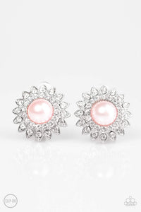 Paparazzi "Traditional Sparkle" Pink Clip-On Earrings Paparazzi Jewelry