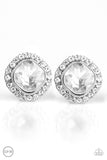 Paparazzi "Cinderella Shimmer" White Clip-On Earrings Paparazzi Jewelry