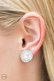 Paparazzi "Cinderella Shimmer" White Clip-On Earrings Paparazzi Jewelry