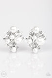 Paparazzi "Along For The BRIDE" White Clip-On Earrings Paparazzi Jewelry