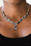 Paparazzi "The Right To Remain Sparkly" Silver Necklace & Earring Set Paparazzi Jewelry