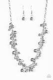 Paparazzi "Belle Of The Ball" Silver Bead Necklace & Earring Set Paparazzi Jewelry