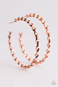 Paparazzi "A Whirl and A Twirl" Copper Ribbon Design Hoop Earrings Paparazzi Jewelry