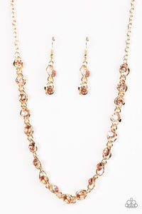 Paparazzi "She's a Glam-Eater" Gold Necklace & Earring Set Paparazzi Jewelry