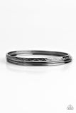 Paparazzi "Metro Maverick" Black Gunmetal Textured Bangle Bracelet Paparazzi Jewelry
